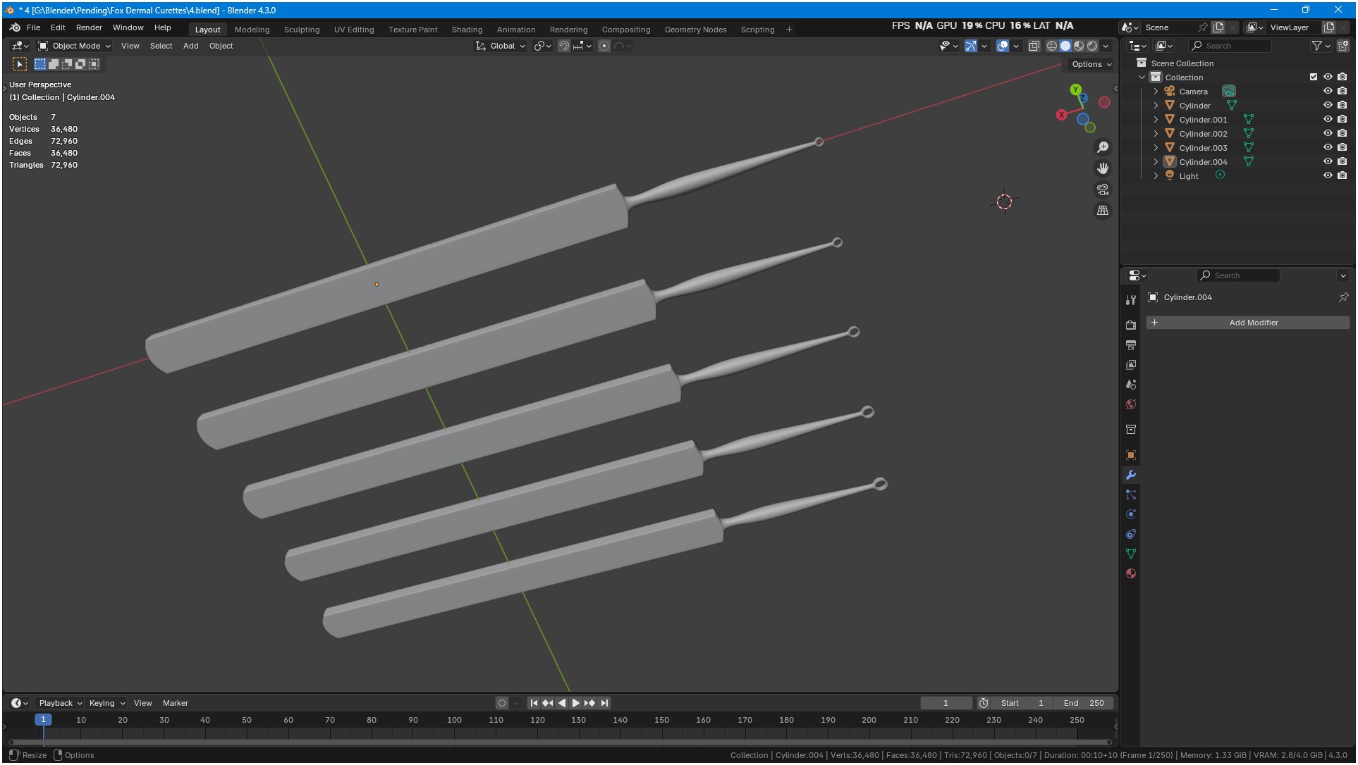 Fox Dermal Curettes Dermatology 3D model_11