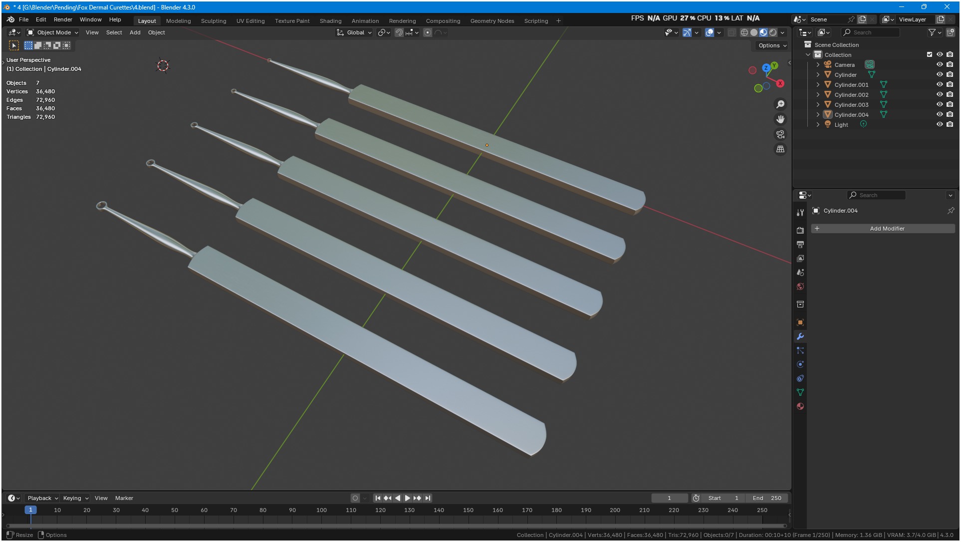 Fox Dermal Curettes Dermatology 3D model_9