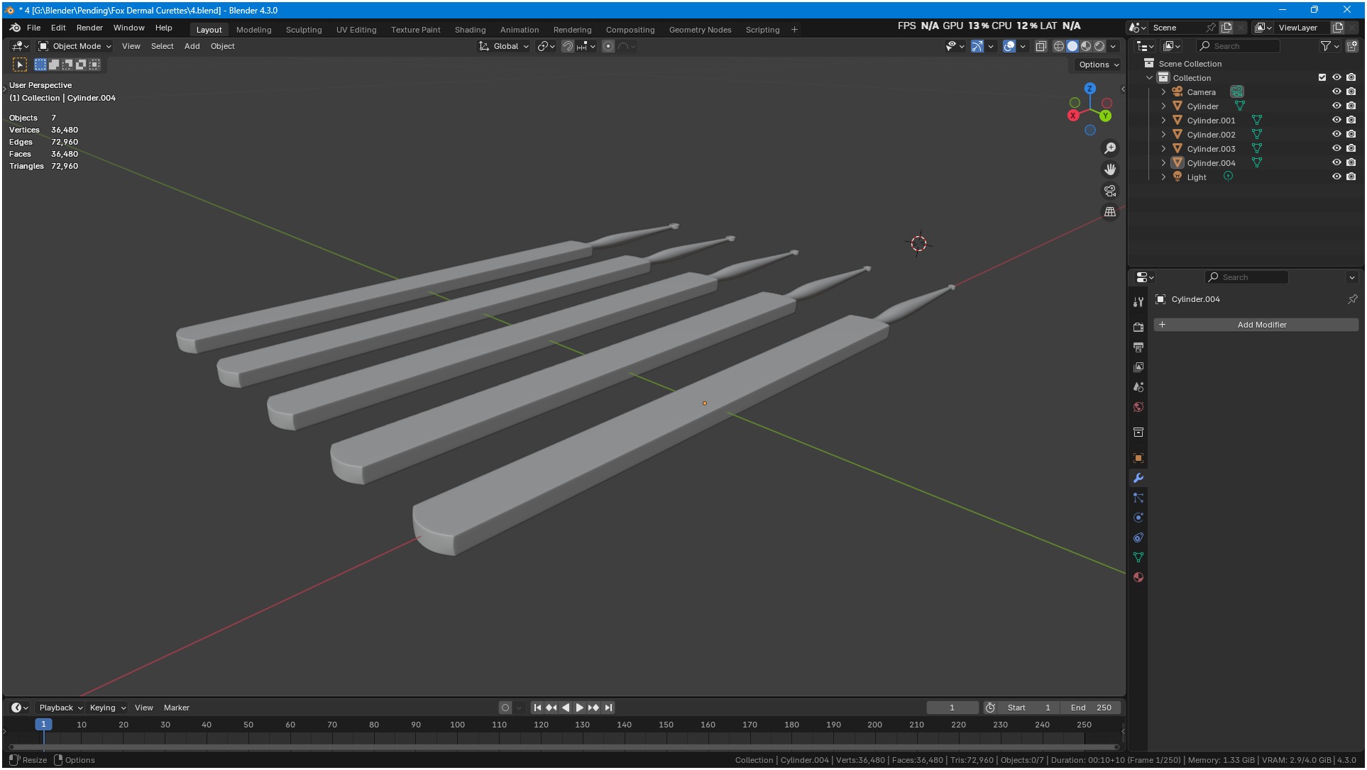 Fox Dermal Curettes Dermatology 3D model_12