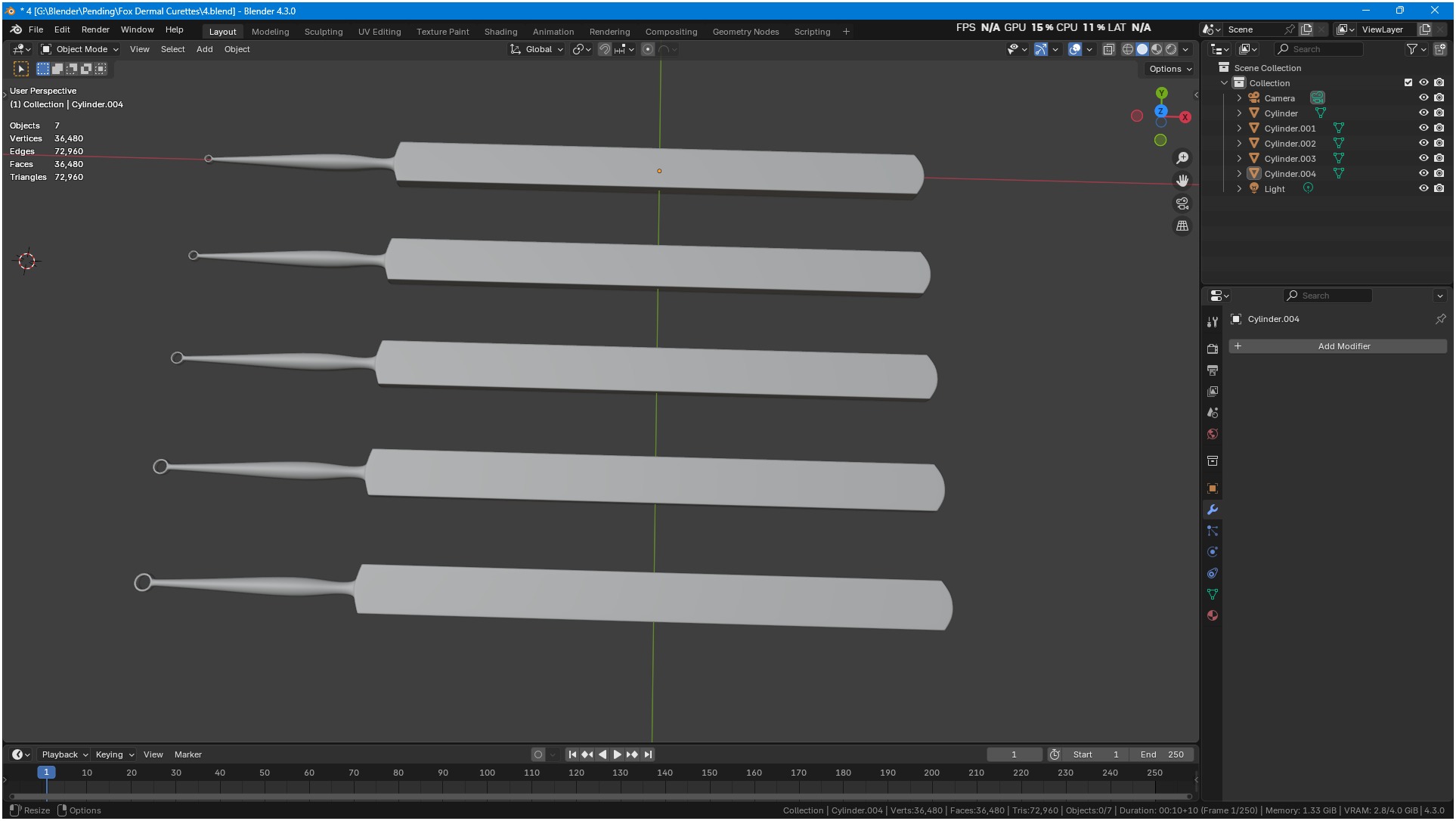 Fox Dermal Curettes Dermatology 3D model_8
