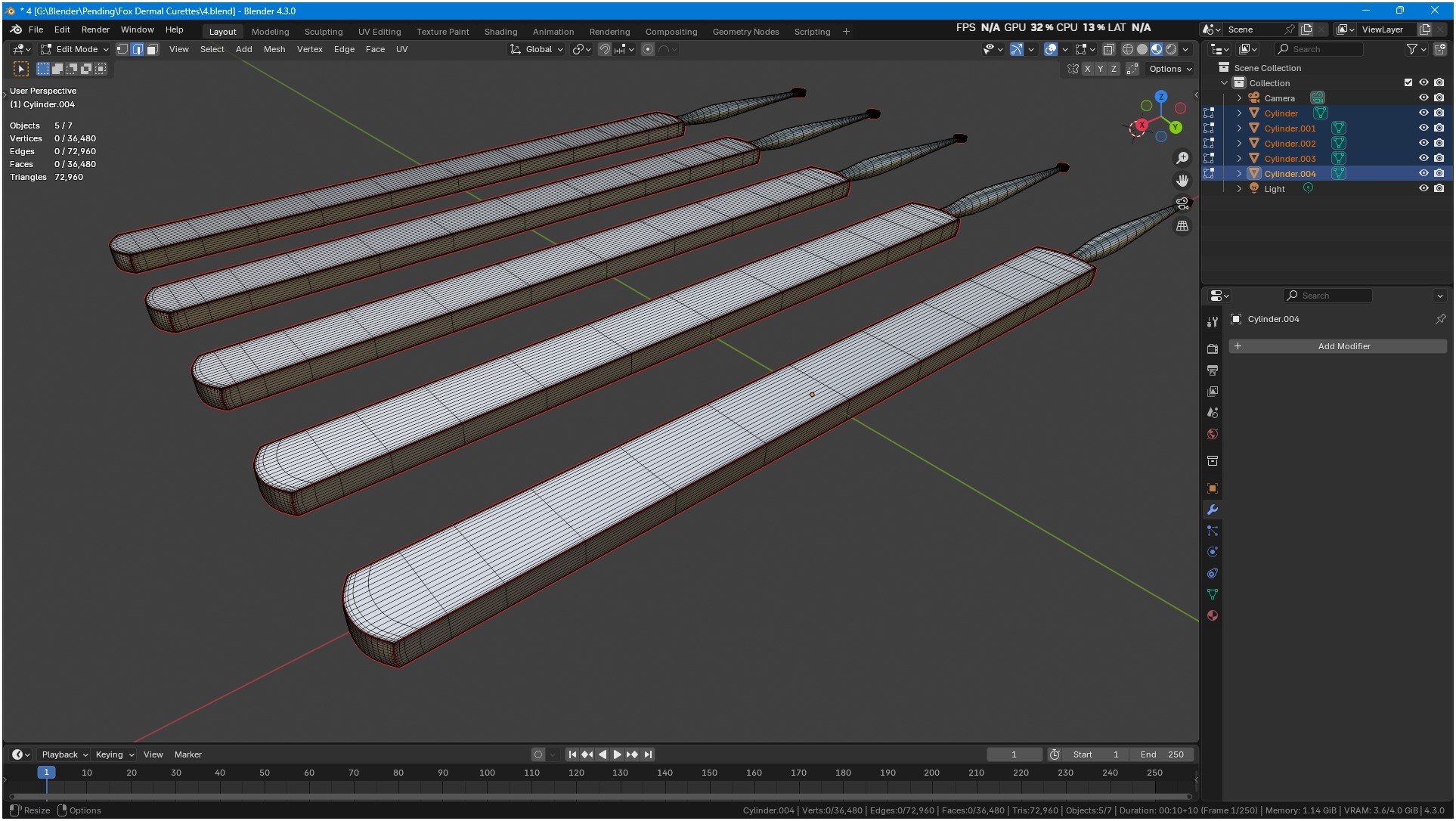 Fox Dermal Curettes Dermatology 3D model_24