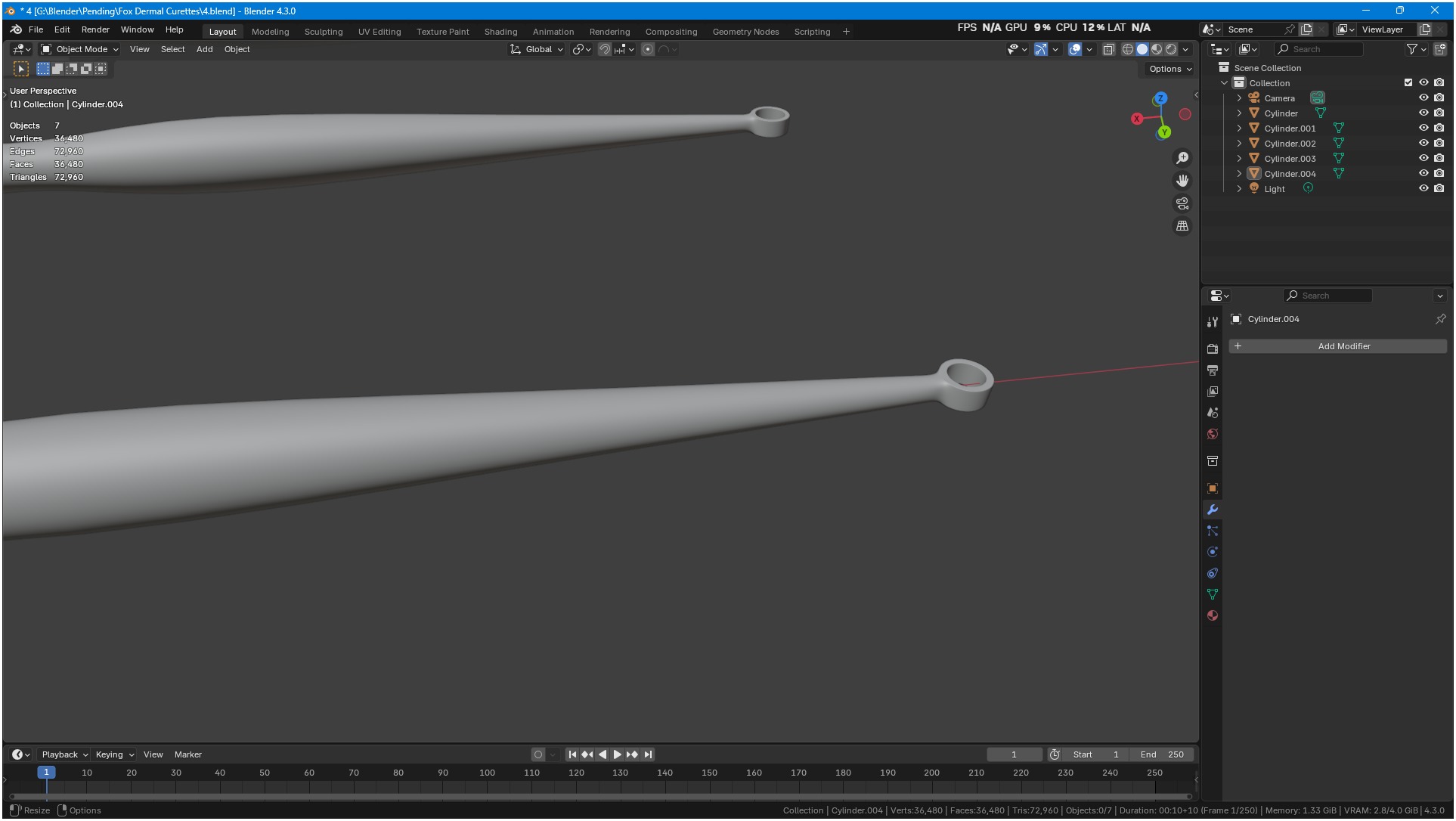 Fox Dermal Curettes Dermatology 3D model_13