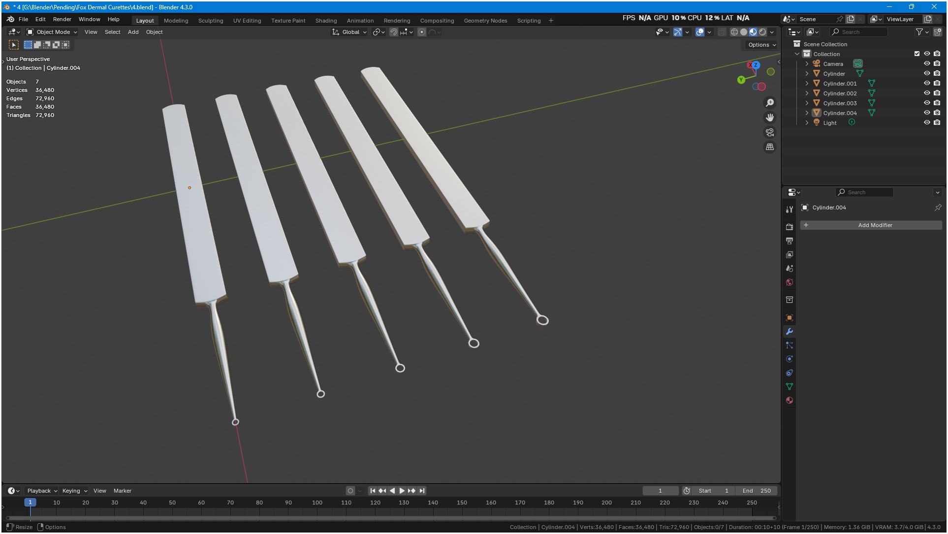 Fox Dermal Curettes Dermatology 3D model_7