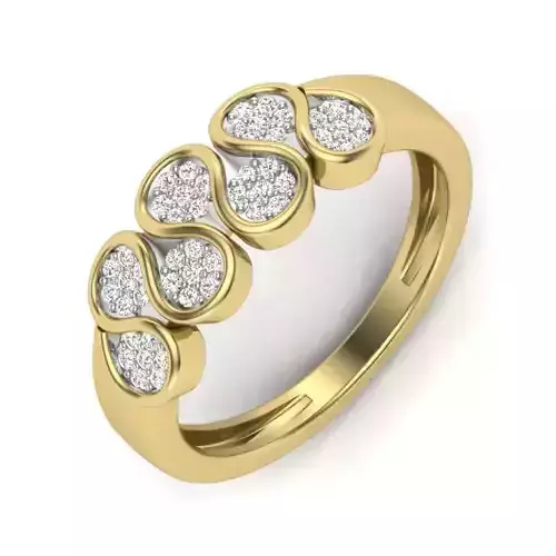Women Diamond Ring 3dm STL  Render Details - PR-225 DIA