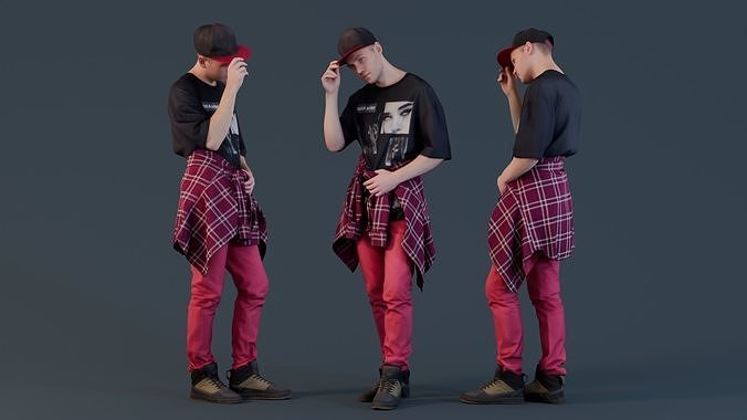 Stylish Gesture - Guy Tipping Hat 3D model