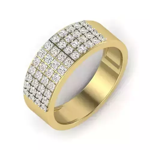Women Diamond Ring 3dm STL  Render Details - PR-233 DIA