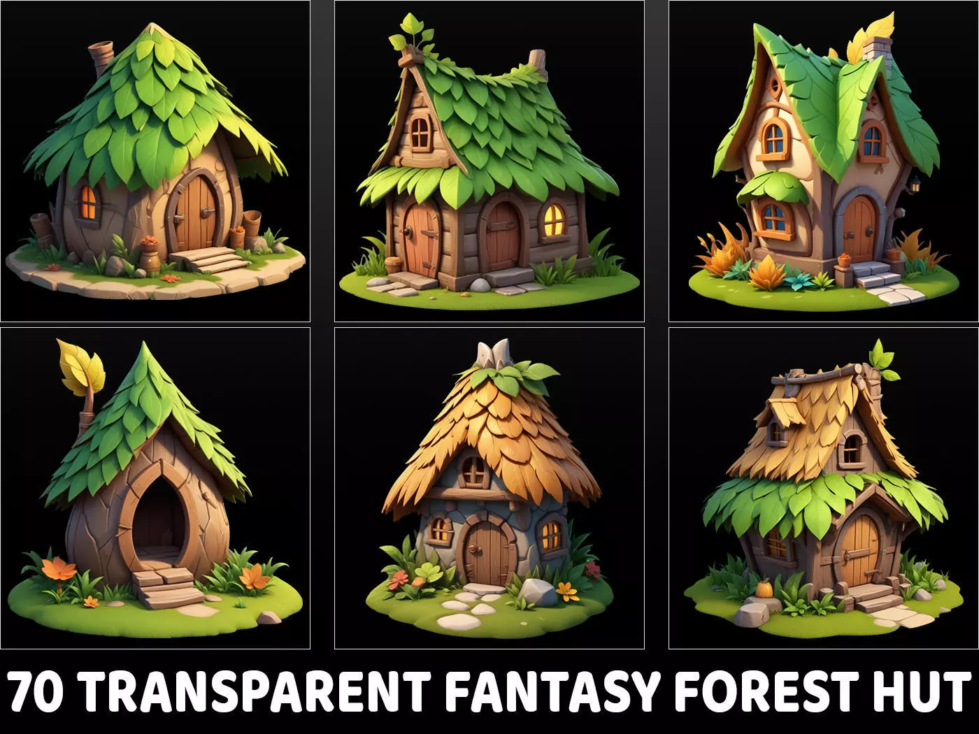 70 Fantasy Forest Home House Hut Game Asset Texture