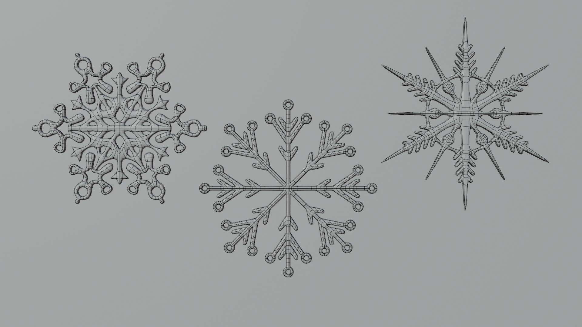 3D Ice Snowflake 3D model_5