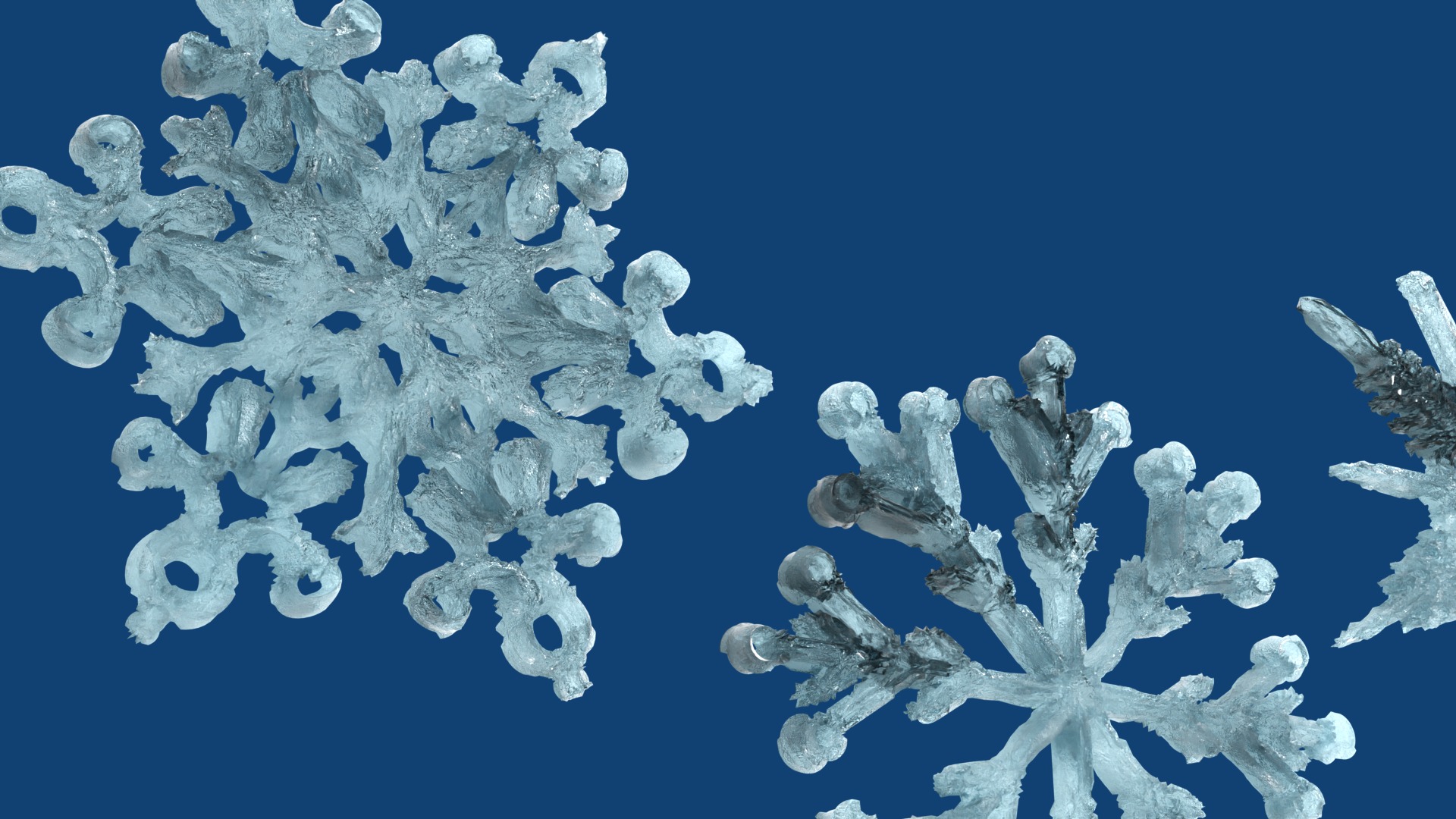 3D Ice Snowflake 3D model_3