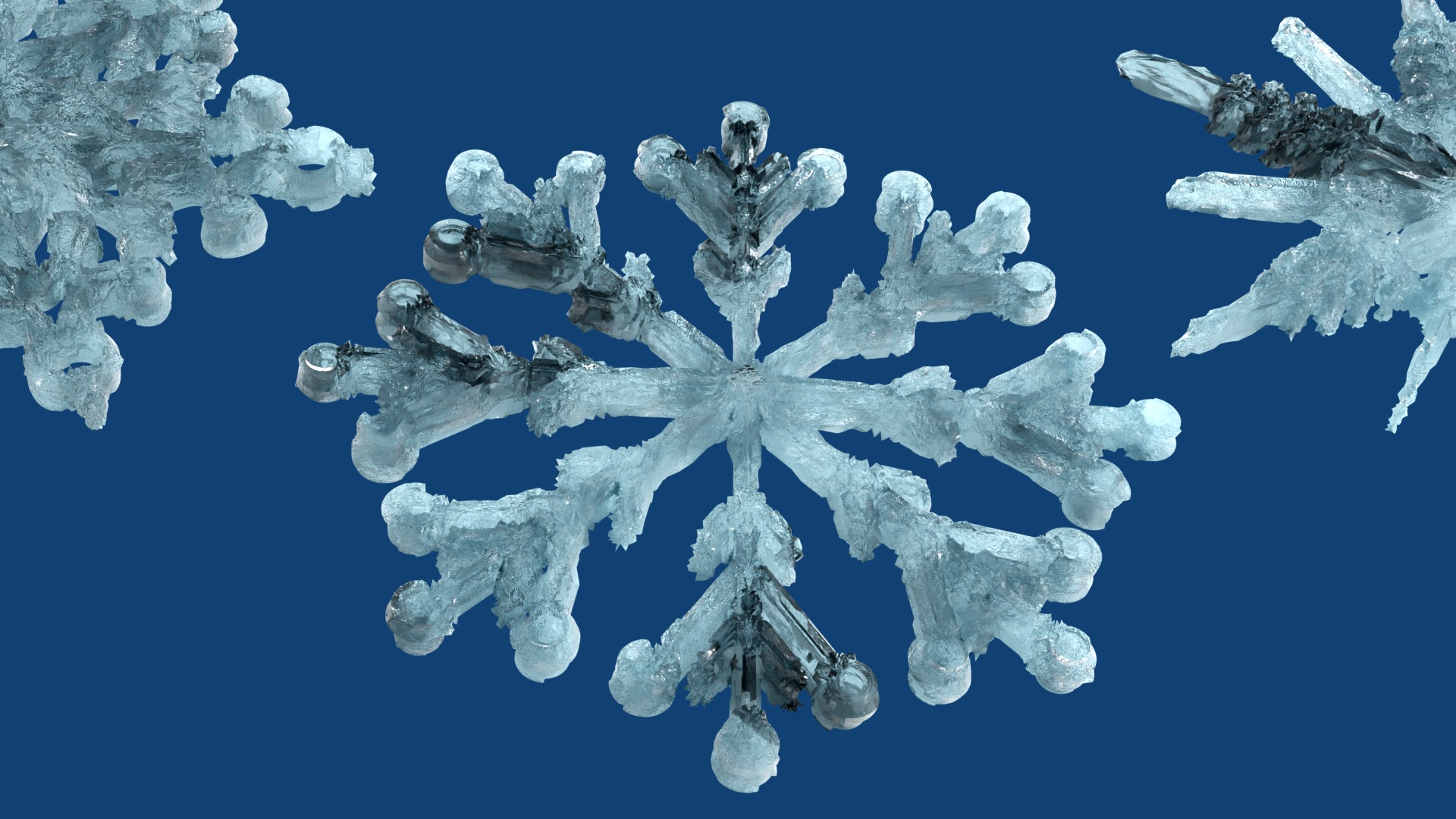 3D Ice Snowflake 3D model_2