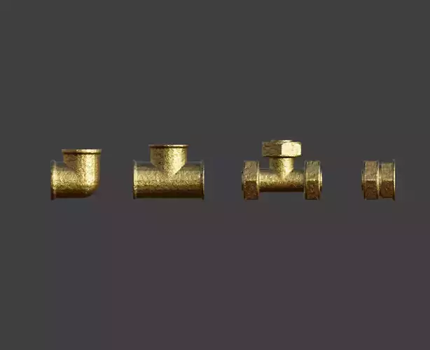 Plumbing Fittings Set with Procedural Materials