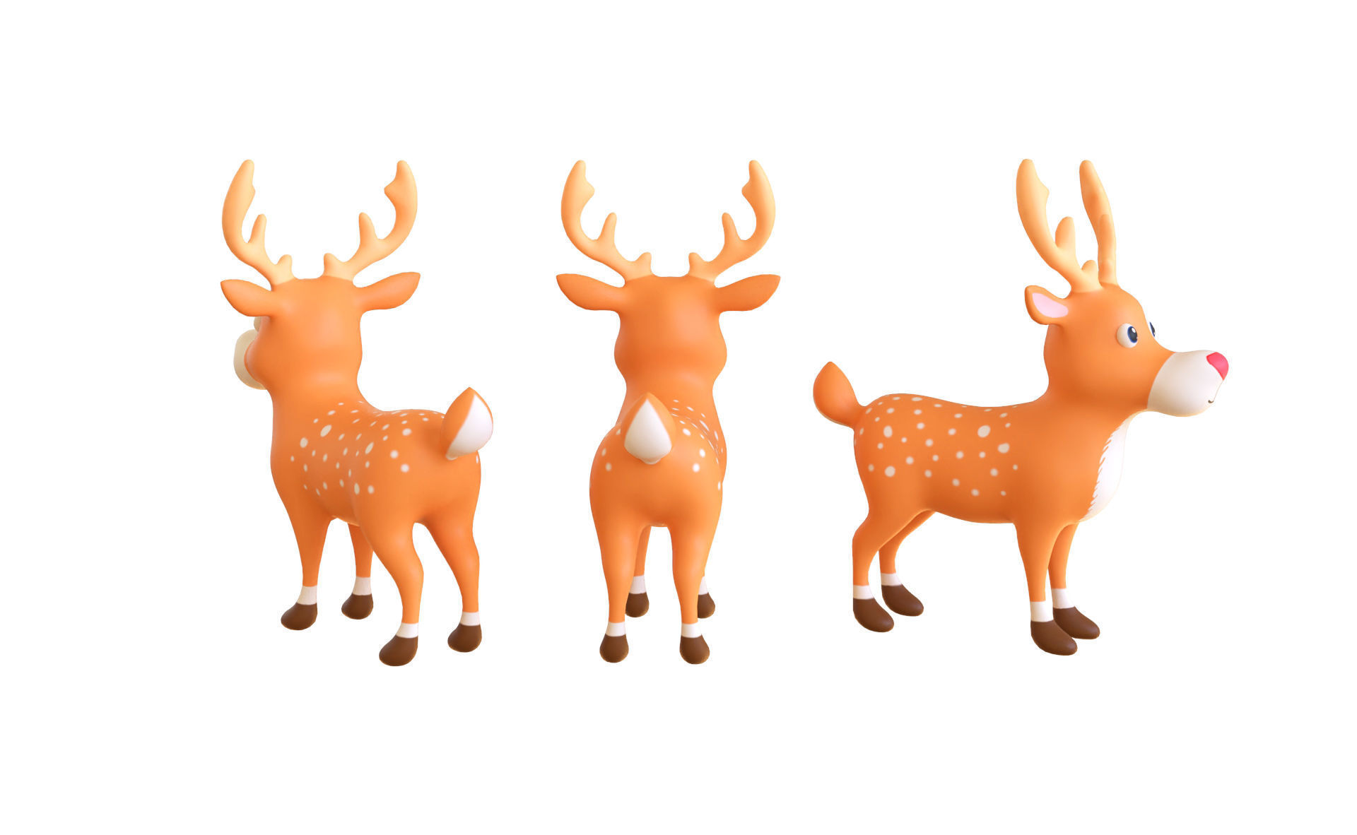 Reindeer cute 2 3d print stl 3D print model 3D print model_2