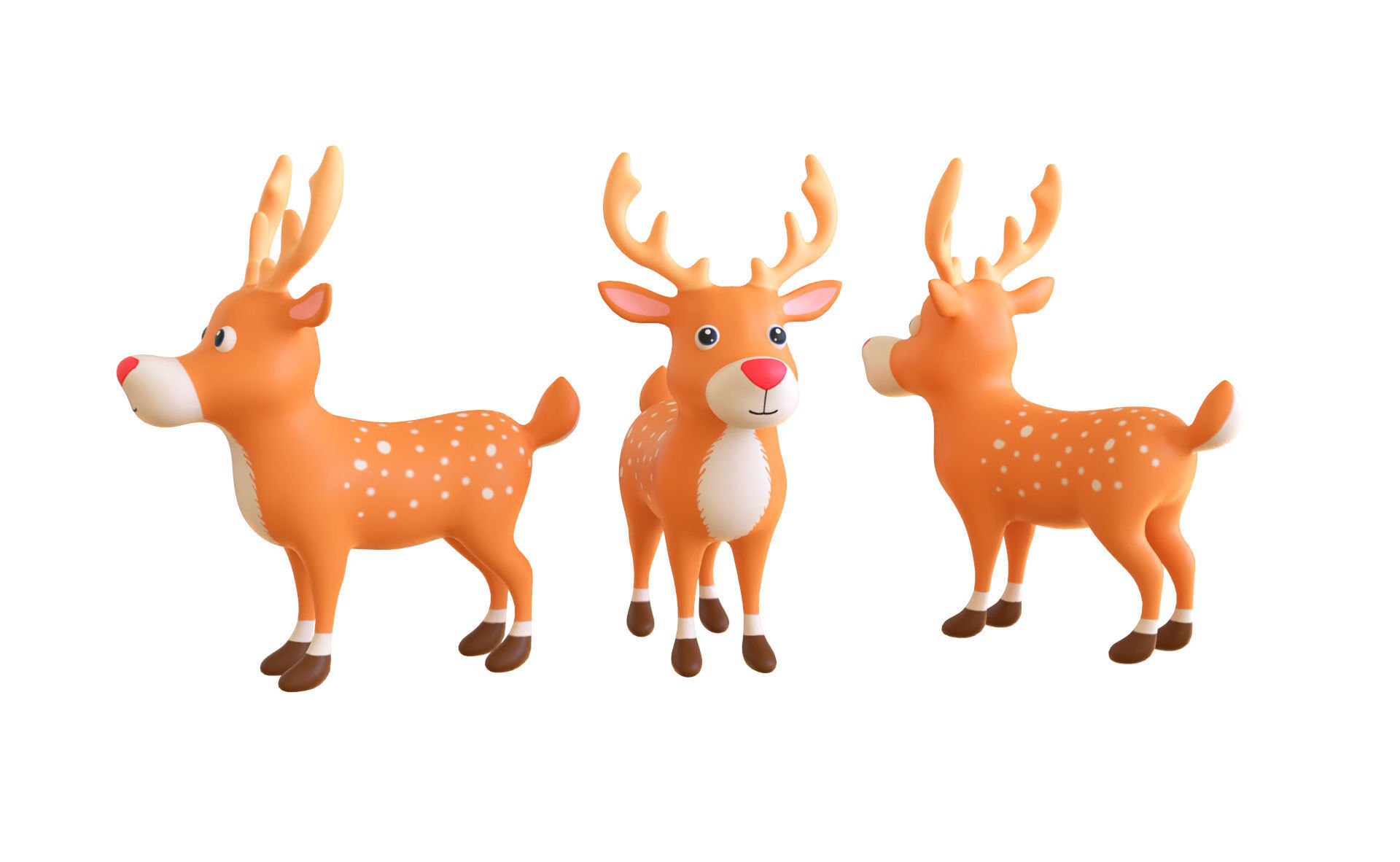 Reindeer cute 2 3d print stl 3D print model 3D print model_5