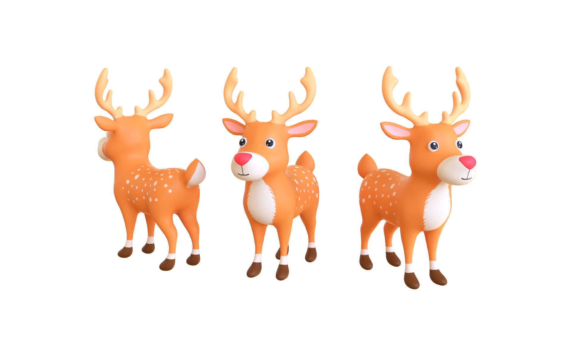 Reindeer cute 2 3d print stl 3D print model 3D print model_1