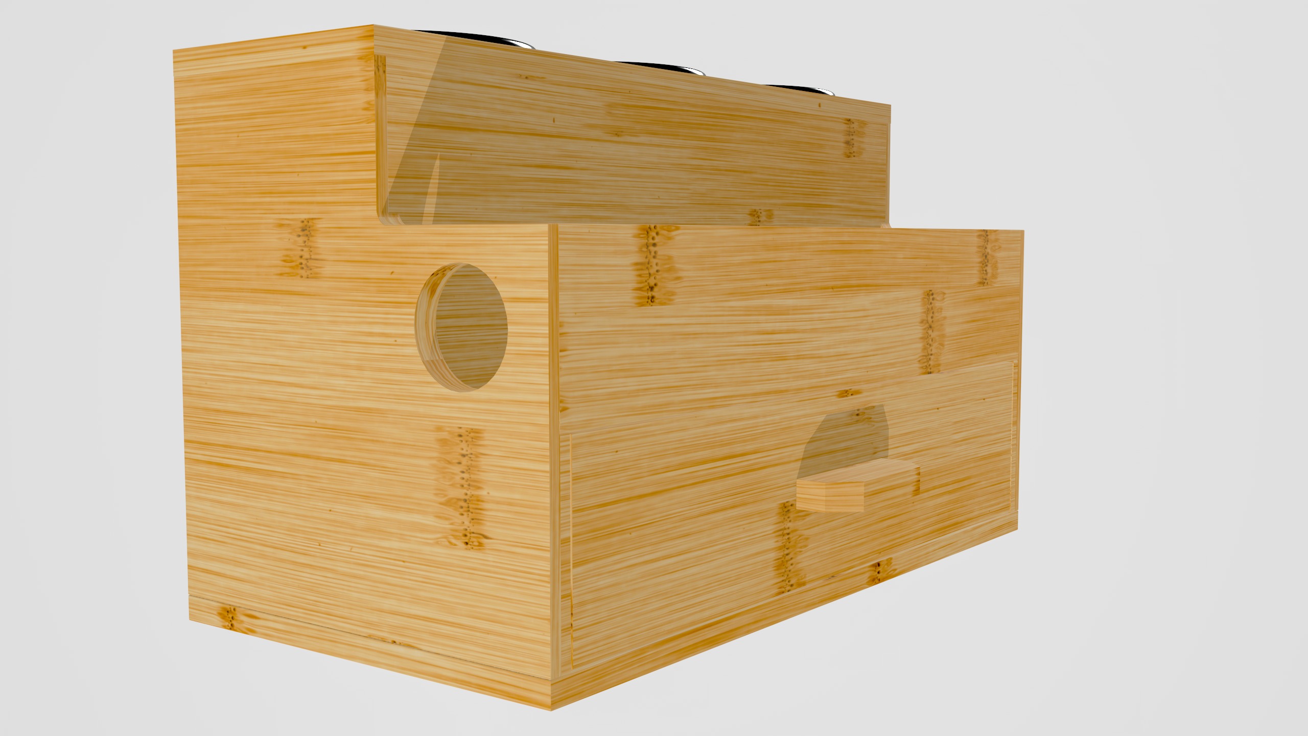 Modular Wooden Storage Rack Free low-poly 3D model_4