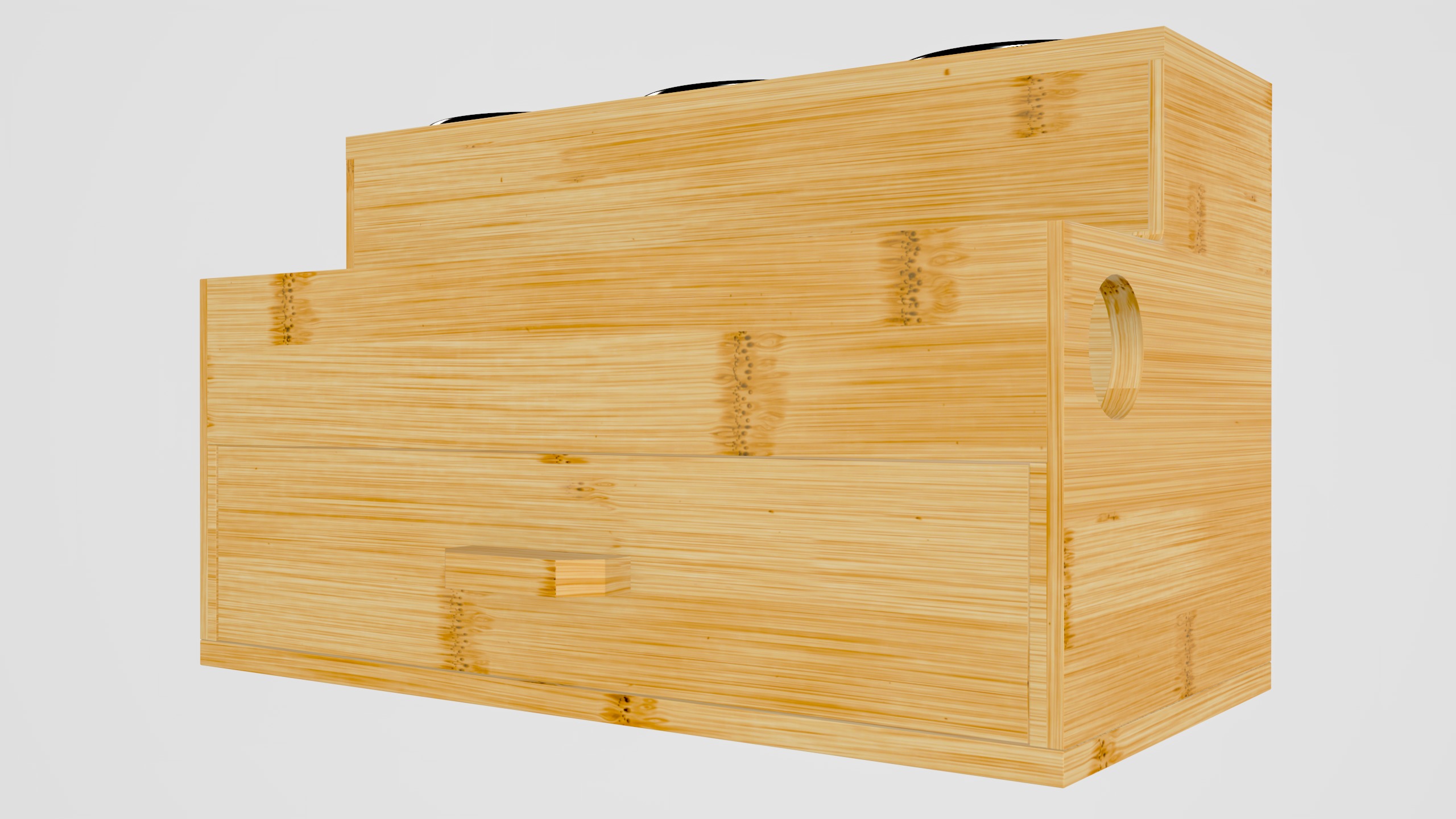 Modular Wooden Storage Rack Free low-poly 3D model_2