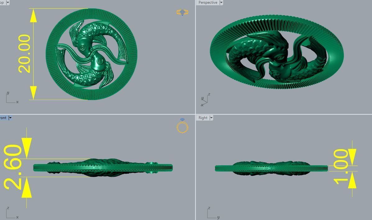 FISH PENDENT 3D print model_1