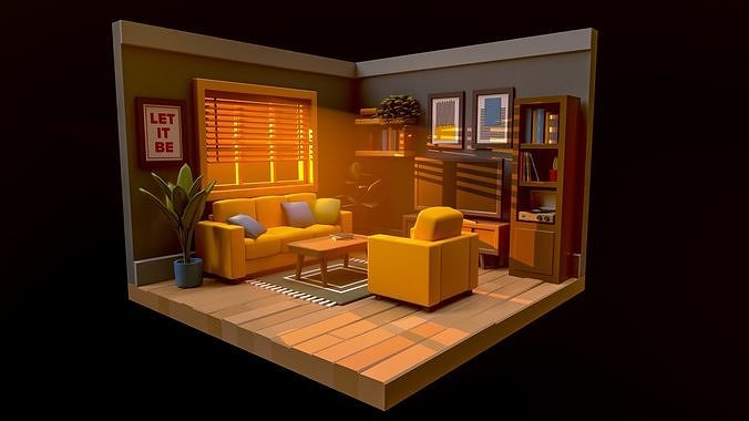 Interior Pack 1 Low-poly 3D model 2