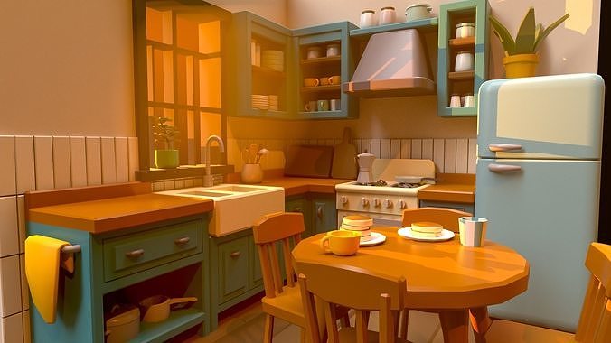 Interior Pack 1 Low-poly 3D model 6