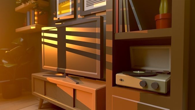 Interior Pack 1 Low-poly 3D model 4