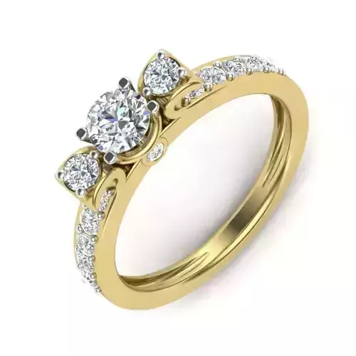 Women Diamond Ring 3dm STL  Render Details - PR-250 DIA