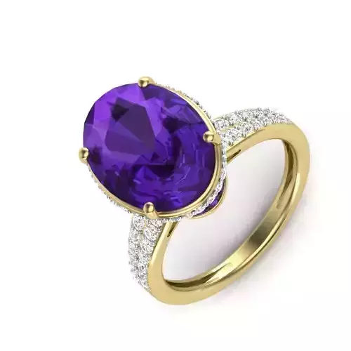 Women Diamond Ring 3dm STL  Render Details - PR-254 DIA