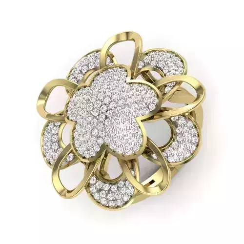 Women Diamond Ring 3dm STL  Render Details - PR-260 DIA