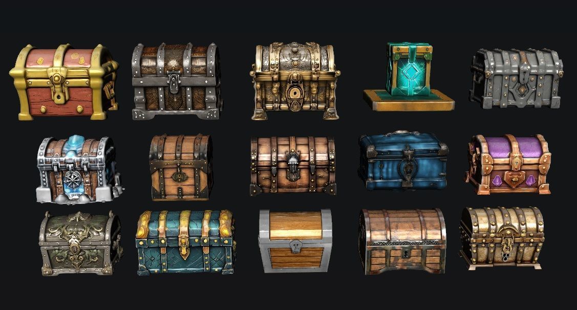 Treasure Chest Pack 3D model_1