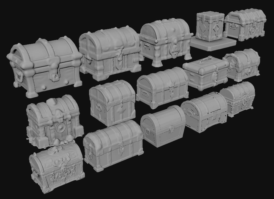 Treasure Chest Pack 3D model_3