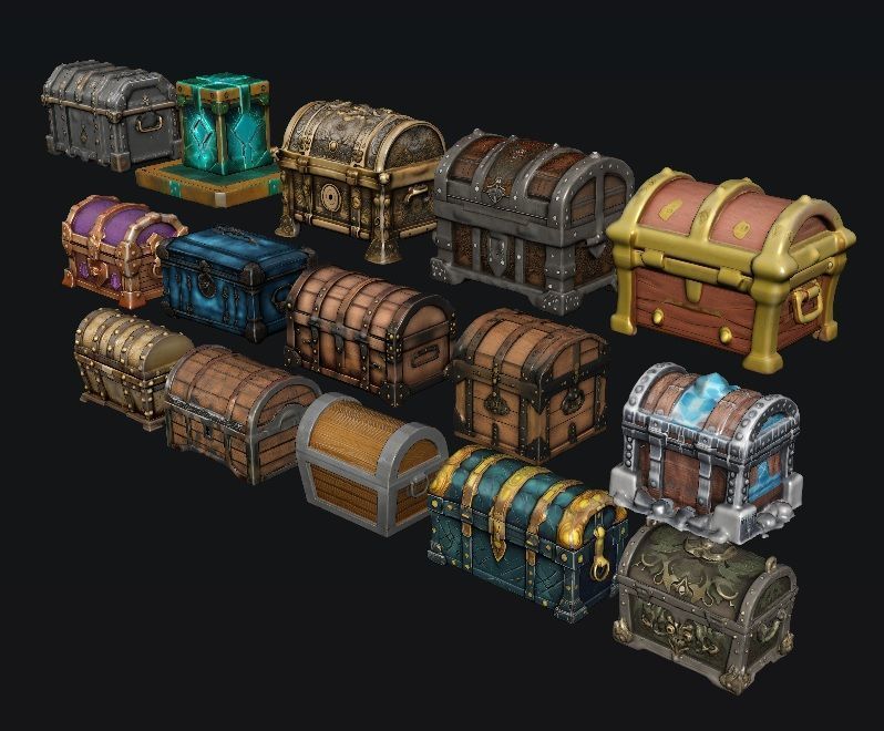 Treasure Chest Pack 3D model_2
