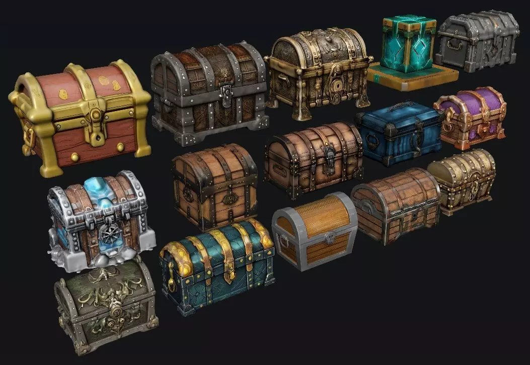 Treasure Chest Pack 3D model_0