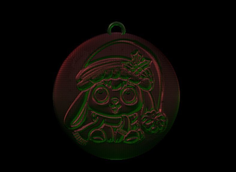 Cute Christmas Bunny Ornament 3D print model_8