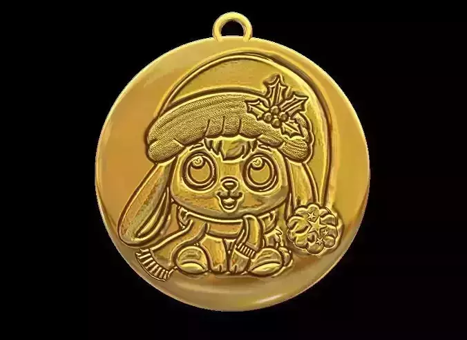 Cute Christmas Bunny Ornament 3D print model