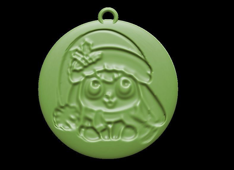 Cute Christmas Bunny Ornament 3D print model_4