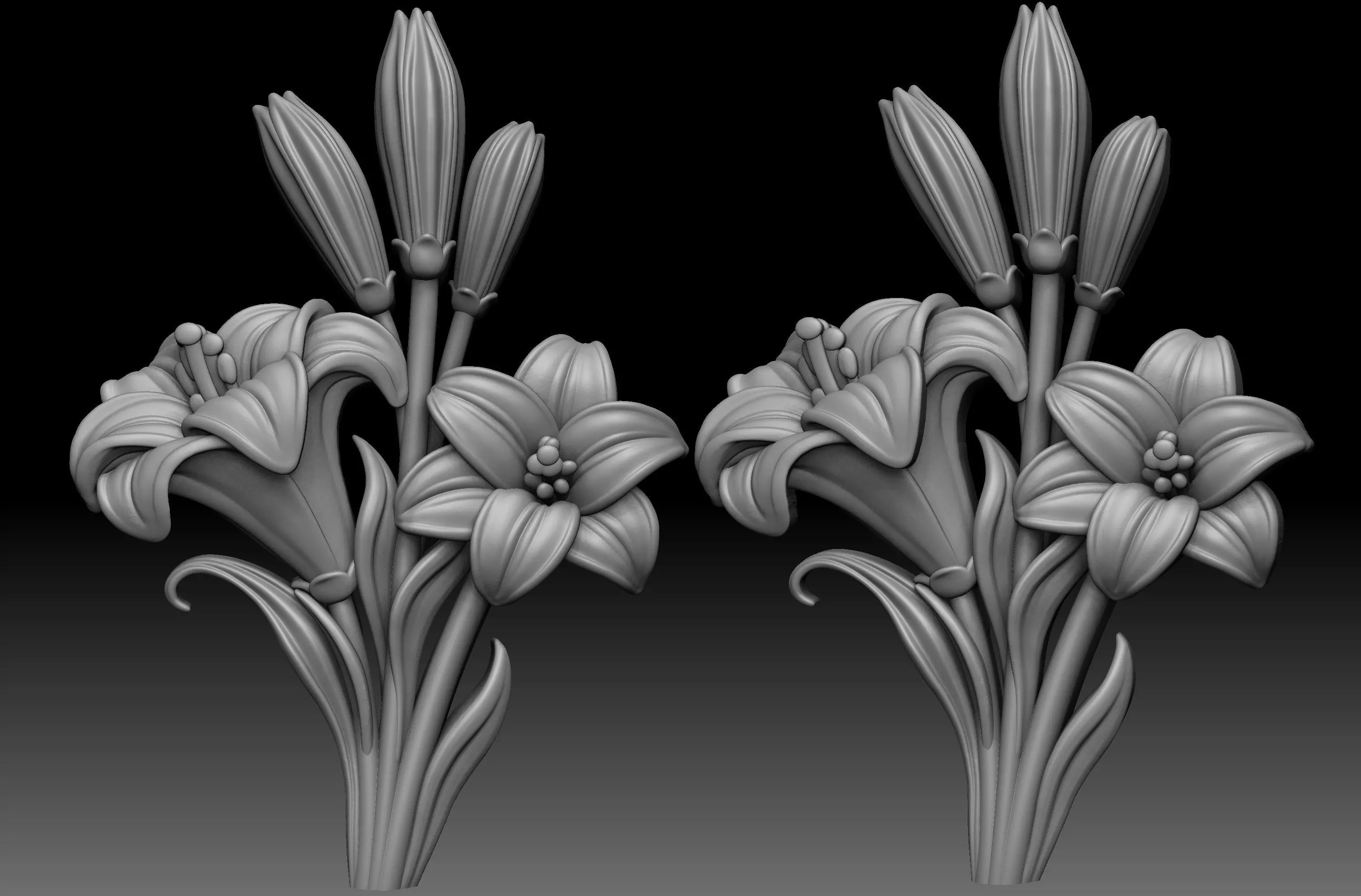 Lily Relief 3D print model_0