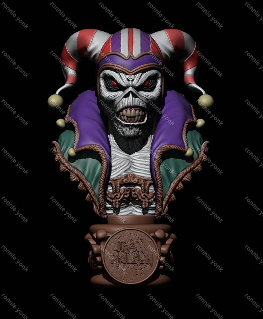 Iron Maiden Eddie The Clown Head bust 3D print model_8