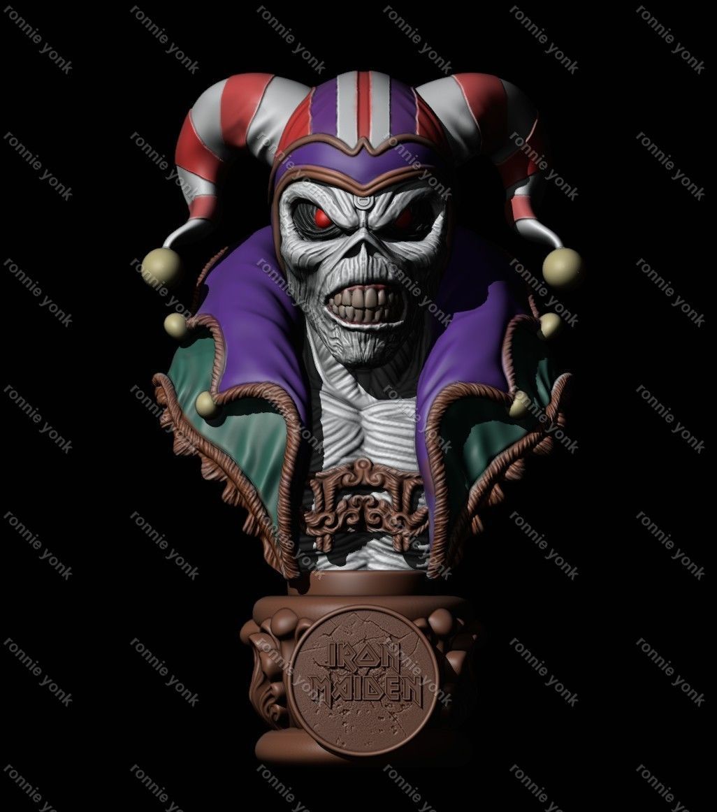 Iron Maiden Eddie The Clown Head bust 3D print model_7