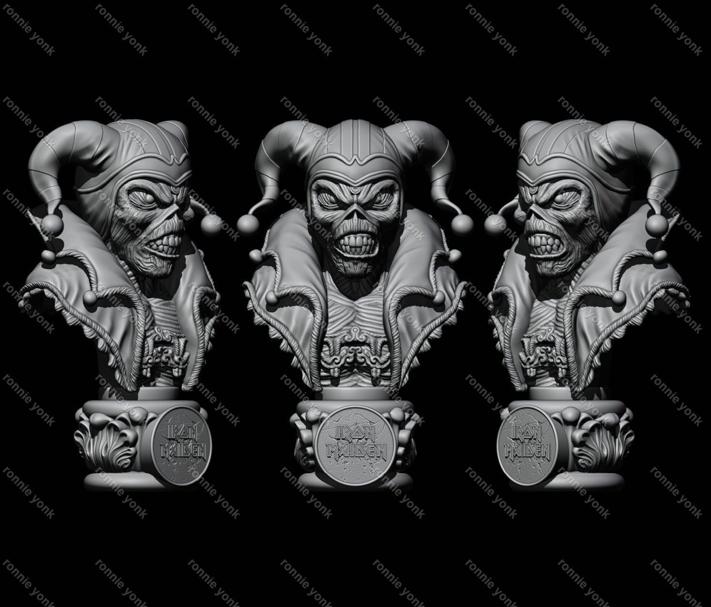 Iron Maiden Eddie The Clown Head bust 3D print model_15