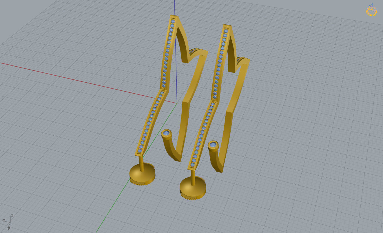 Louis Vuitton Earrings 3D print model_14