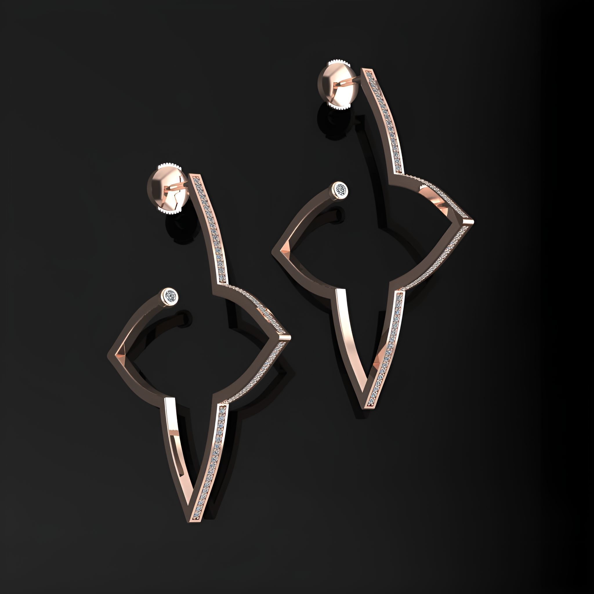 Louis Vuitton Earrings 3D print model_2