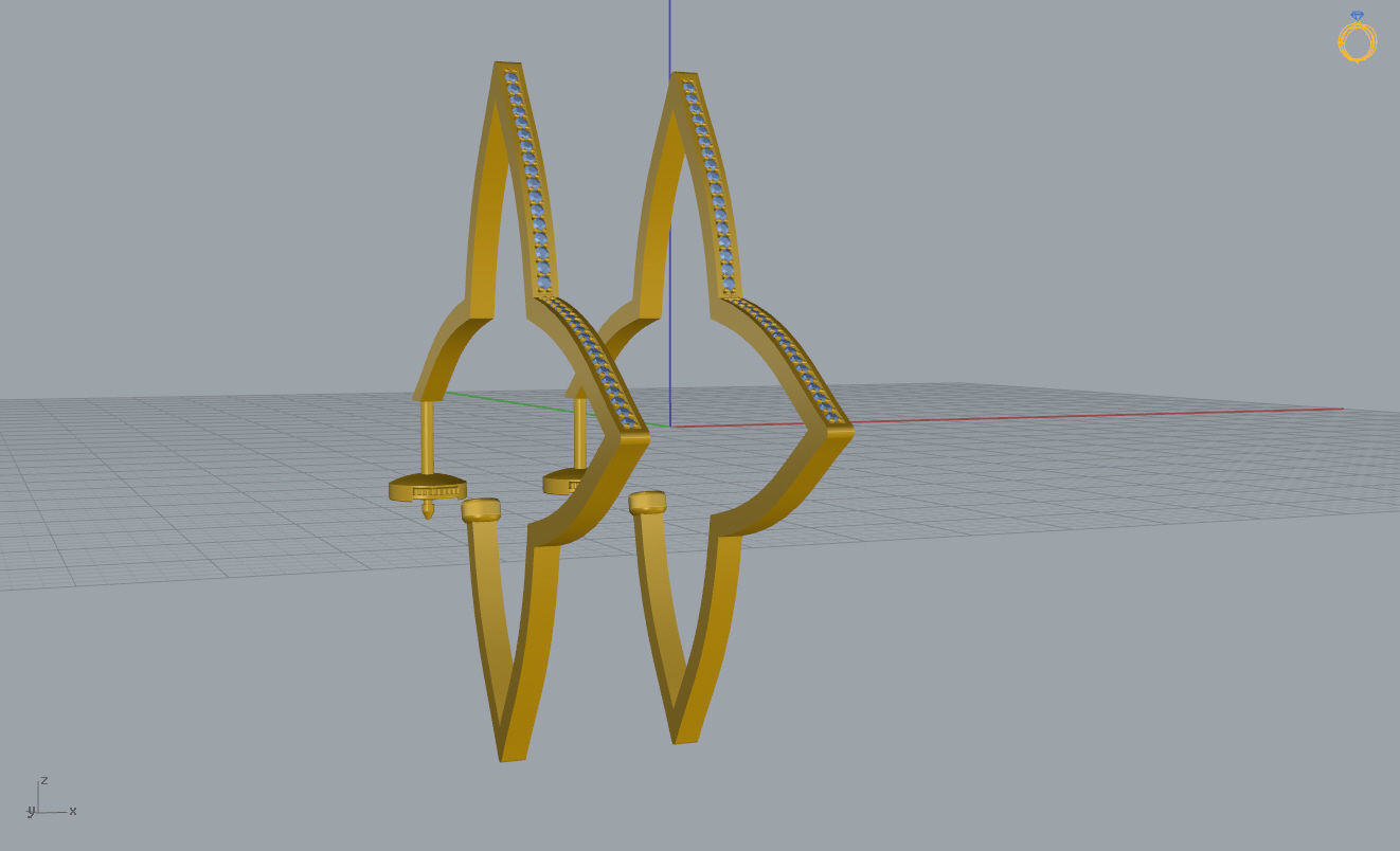 Louis Vuitton Earrings 3D print model_12
