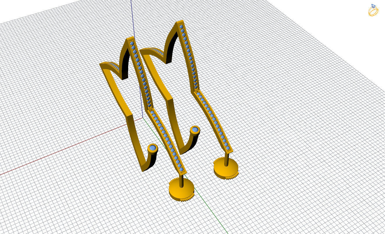 Louis Vuitton Earrings 3D print model_15