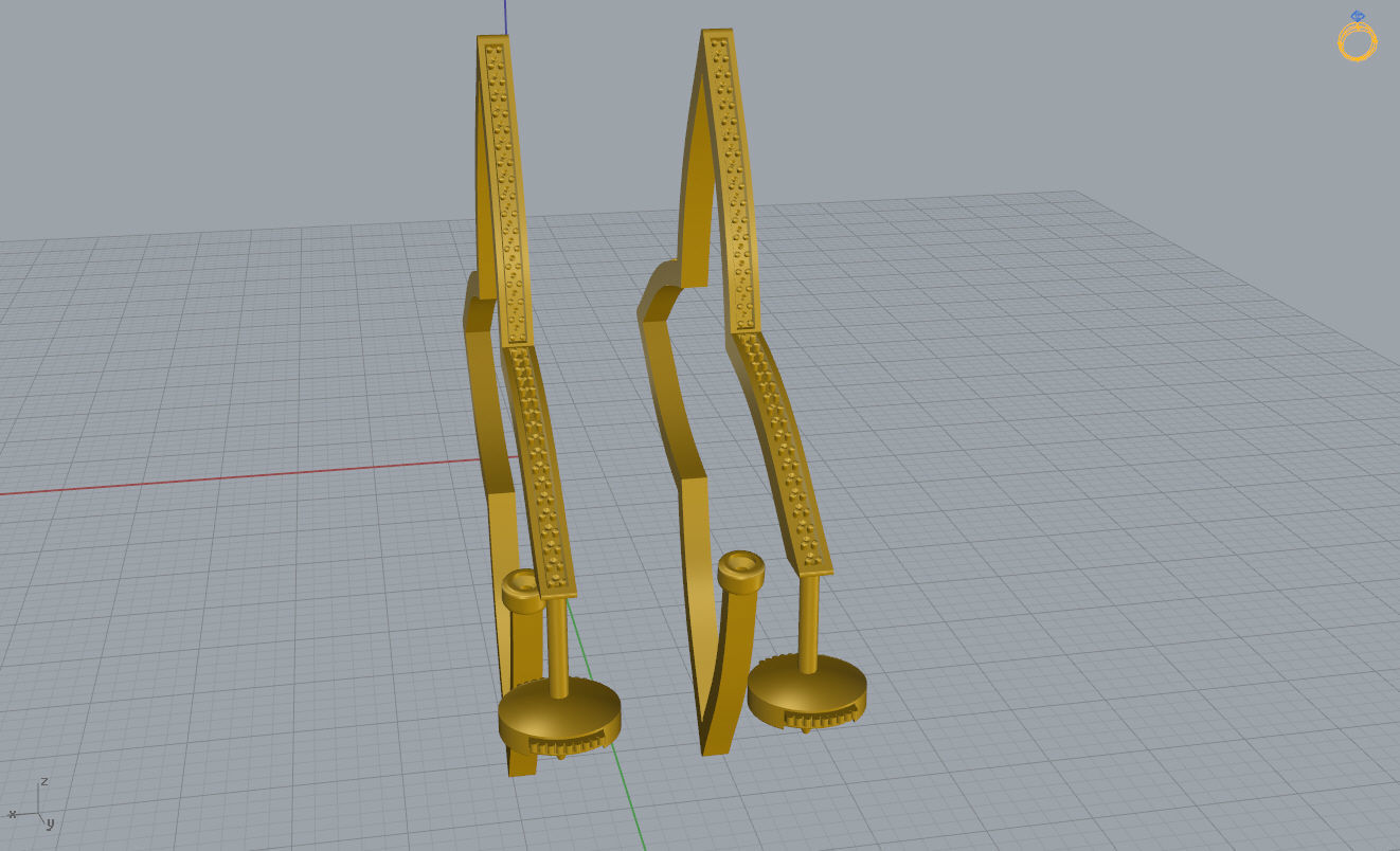 Louis Vuitton Earrings 3D print model_6