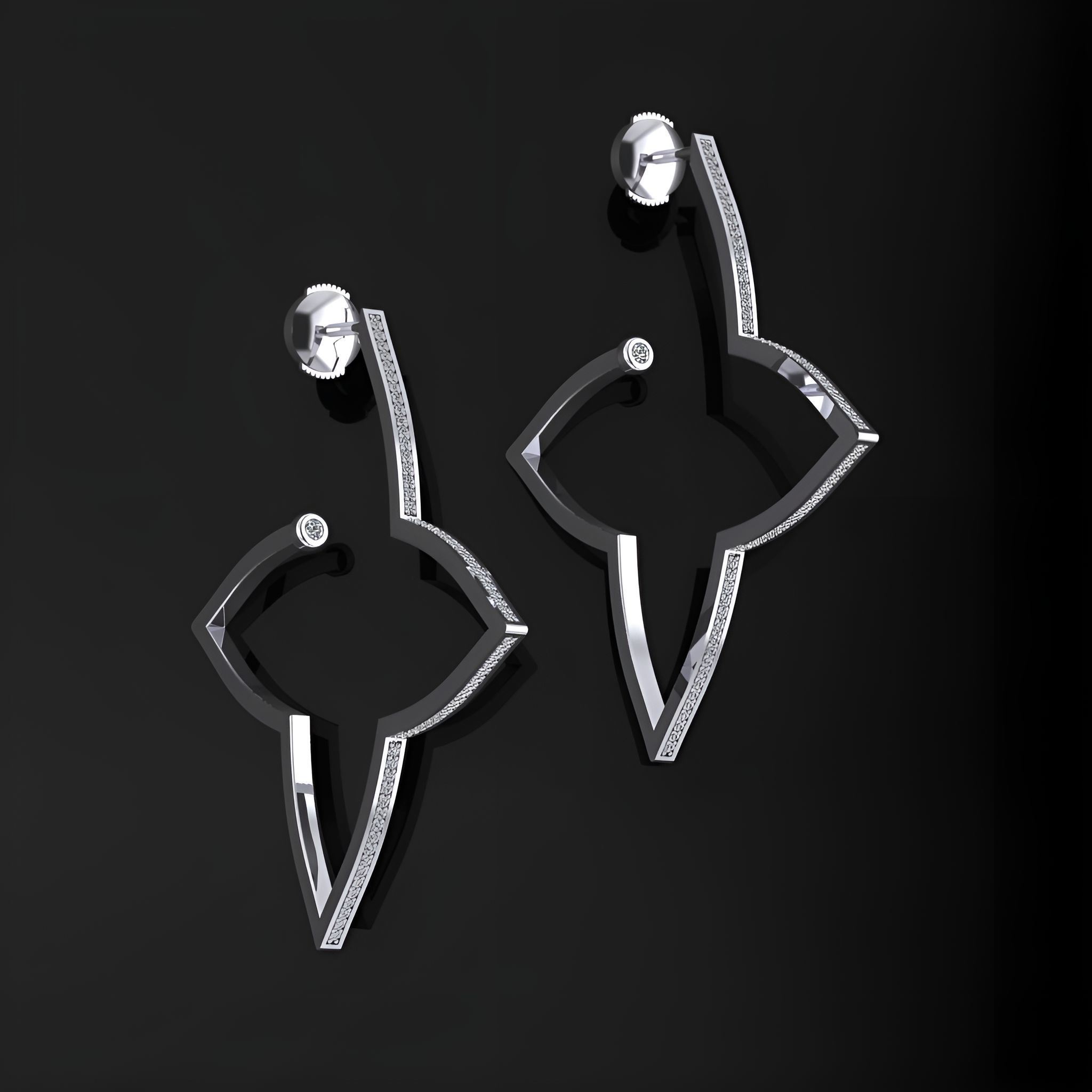 Louis Vuitton Earrings 3D print model_1