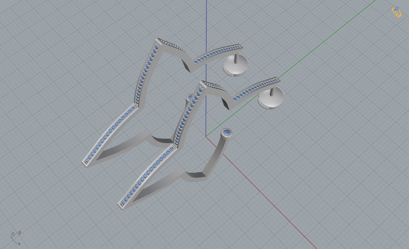 Louis Vuitton Earrings 3D print model_11