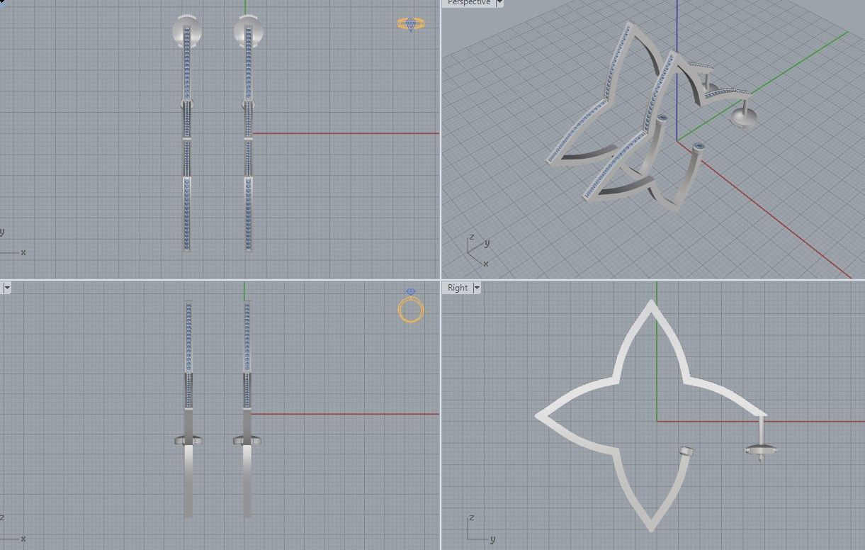 Louis Vuitton Earrings 3D print model_5