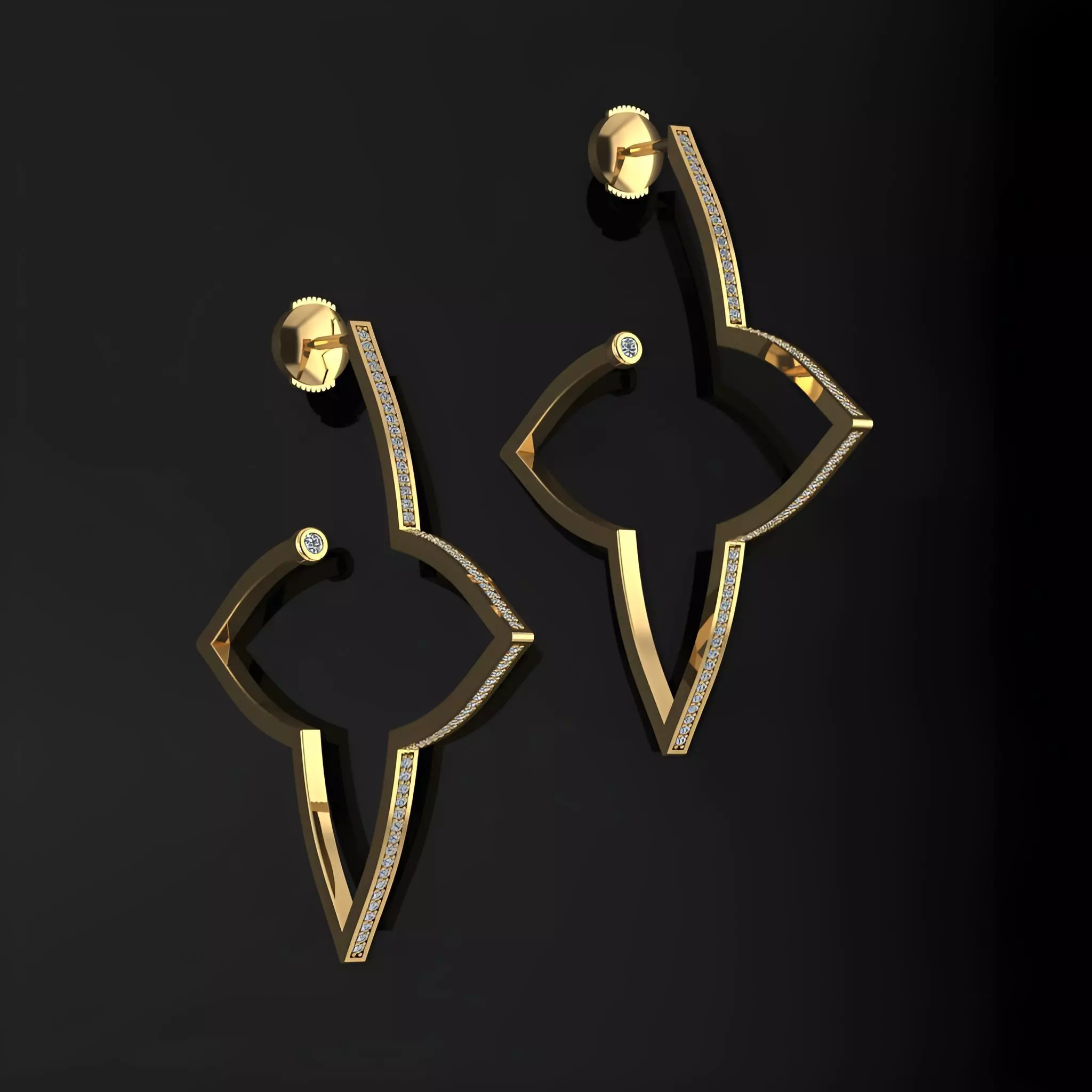 Louis Vuitton Earrings 3D print model_0