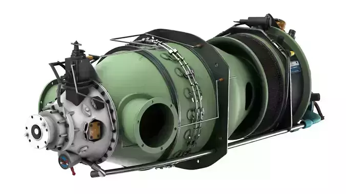 Turboprop Aircraft Engine Pratt and Whitney Canada PT6 3D model