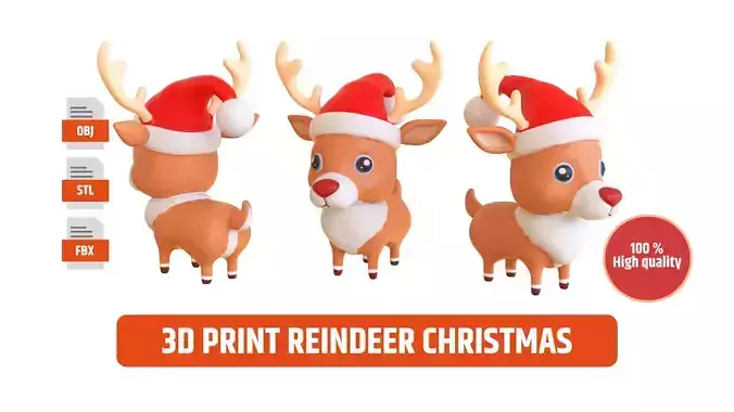 Reindeer Christmas Cute 3d print stl  3D print model