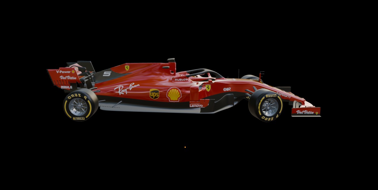 2019 Ferrari F1  Low-poly 3D model_6